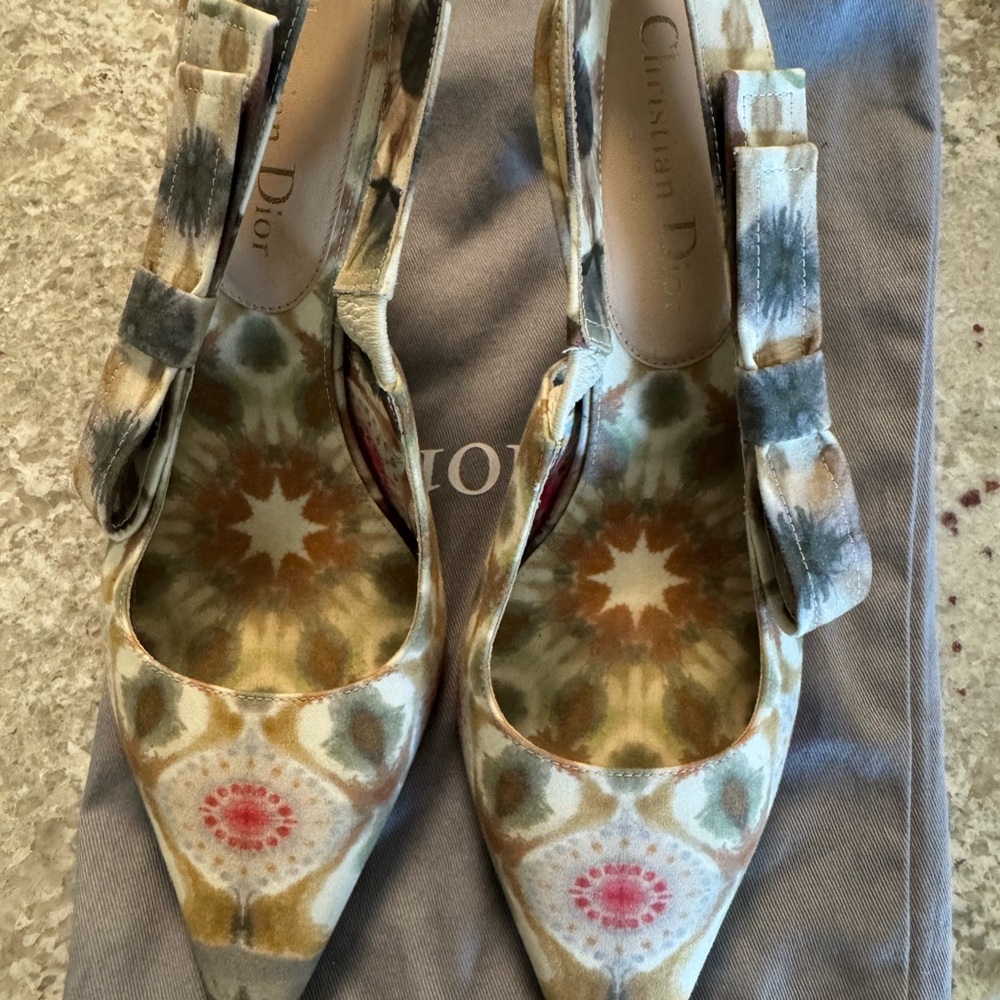 Dior Women's Artistic Patterned Slingback Heels
